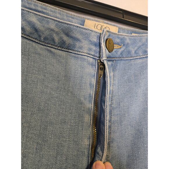 LOGO BY LORI GOLDSTEIN Boyfriend Jeans Tuxedo Stripe Size 18W Light Wash - Picture 7 of 16